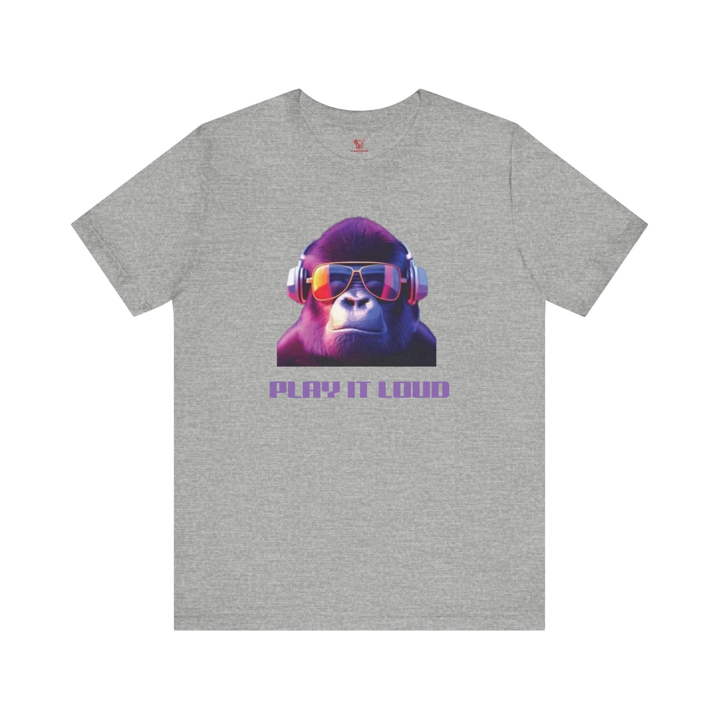 Unisex Jersey Short Sleeve Tee, gorilla tshirt, music tshirt, monkey shirt, play it loud, funny shirt, rocker tshirt