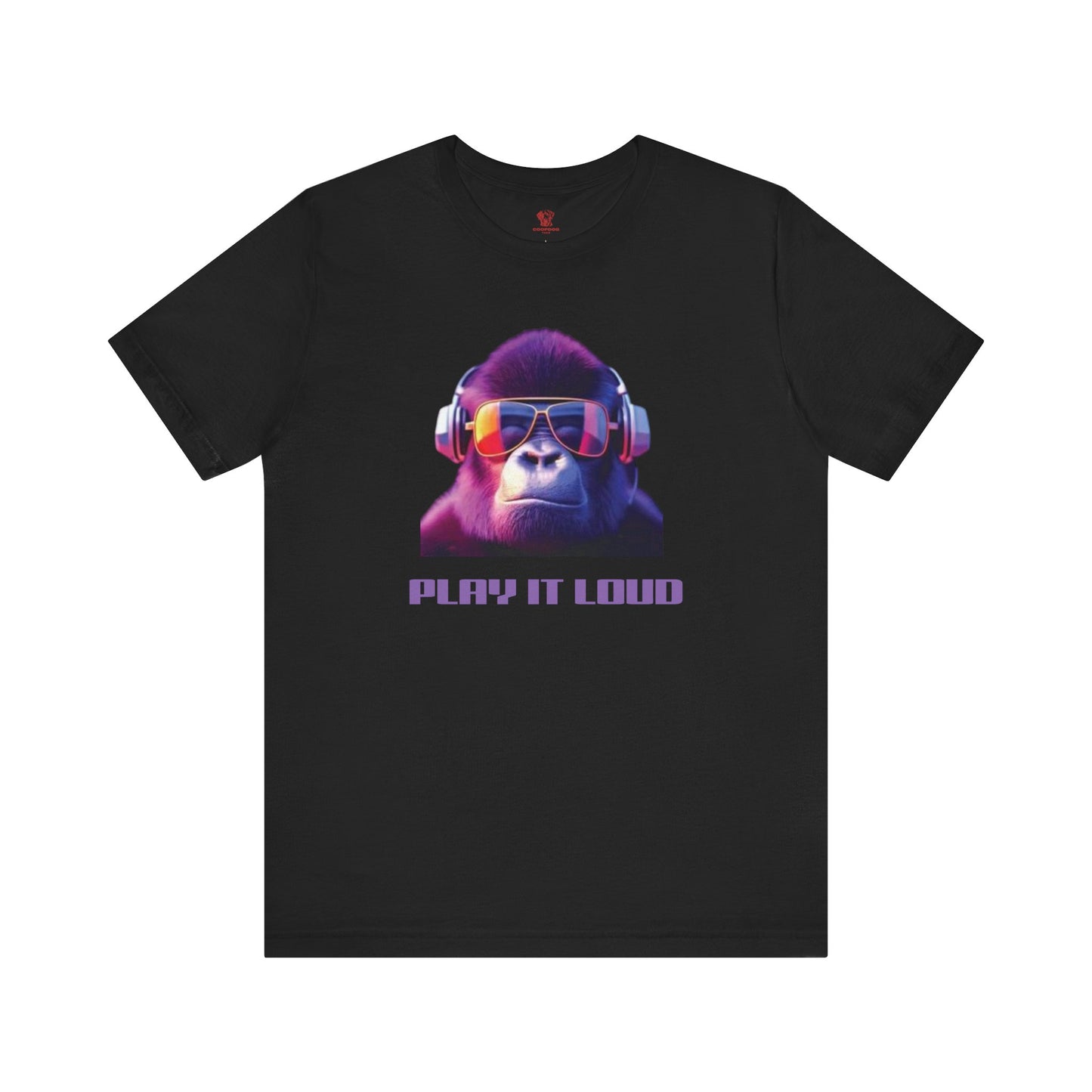 Unisex Jersey Short Sleeve Tee, gorilla tshirt, music tshirt, monkey shirt, play it loud, funny shirt, rocker tshirt