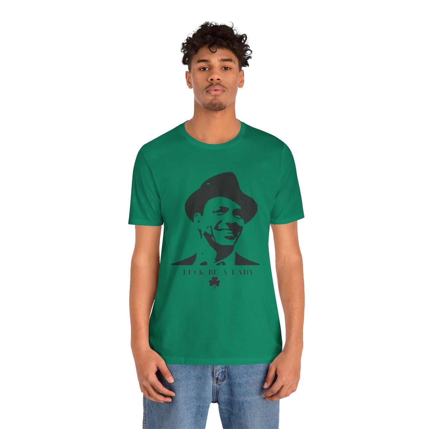 Luck Be a Lady Graphic Tee | Retro Crooner St. Patrick’s Day Shirt | Classic Unisex Green T-Shirt | St. Paddy's Day