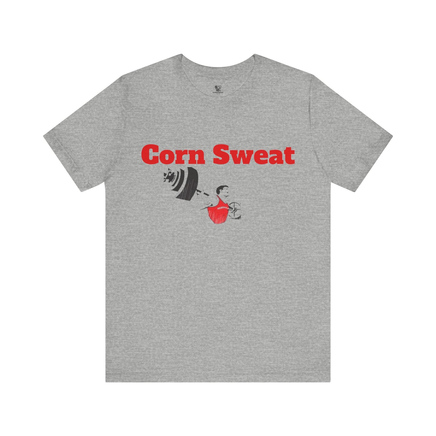 Corn Sweat T-Shirt | Nebraska Cornhuskers Gym Tee | Husker Workout Shirt | Funny Cornhusker Football & Fitness Graphic Tee